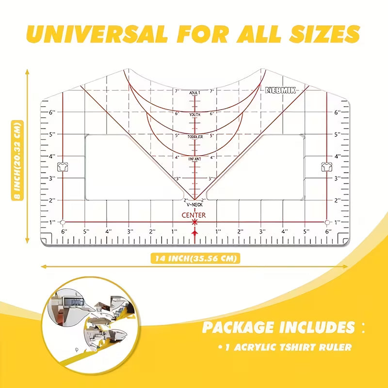 T-shirt Alignment Ruler Guide