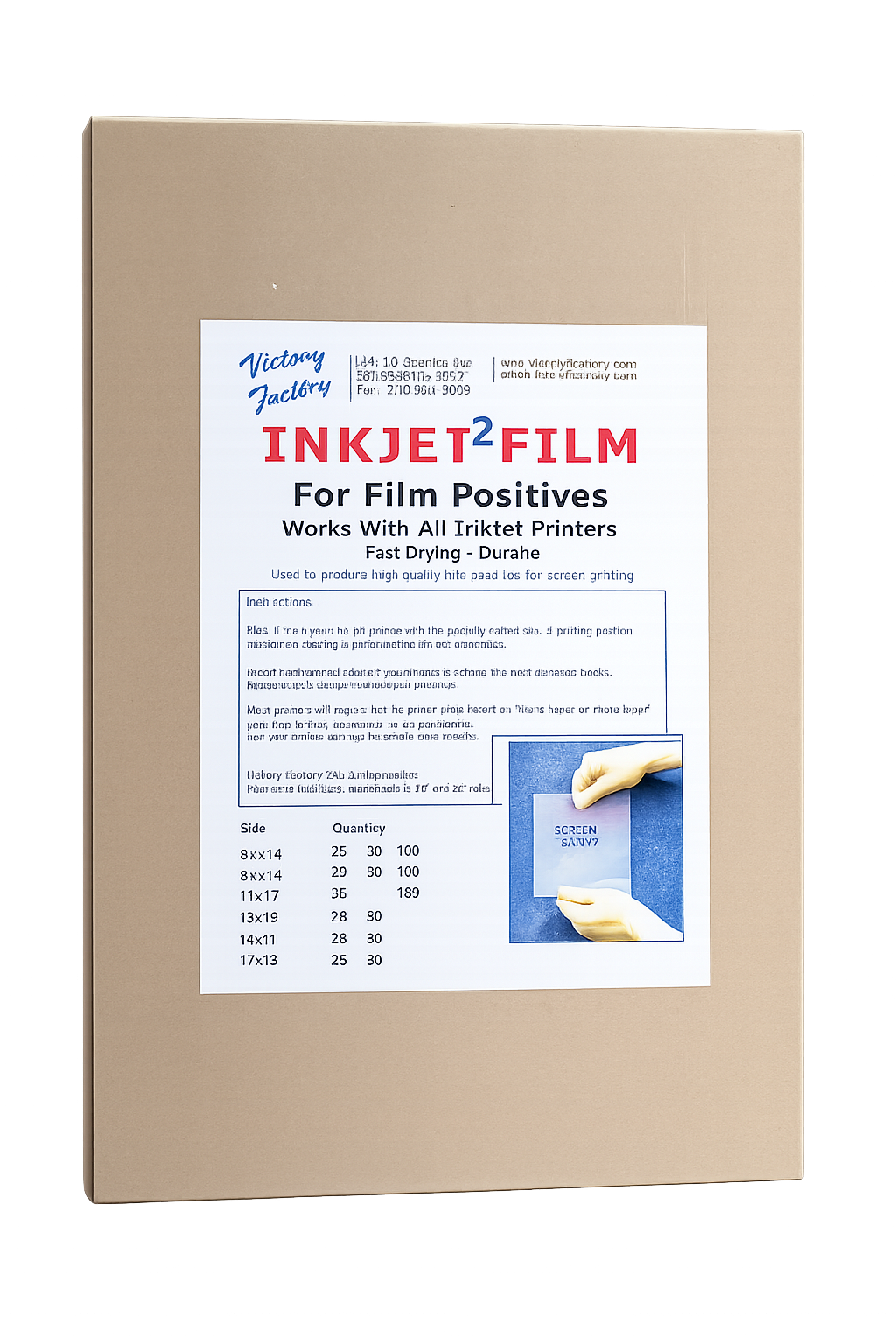 Victory Factory Inkjet Film Sheets