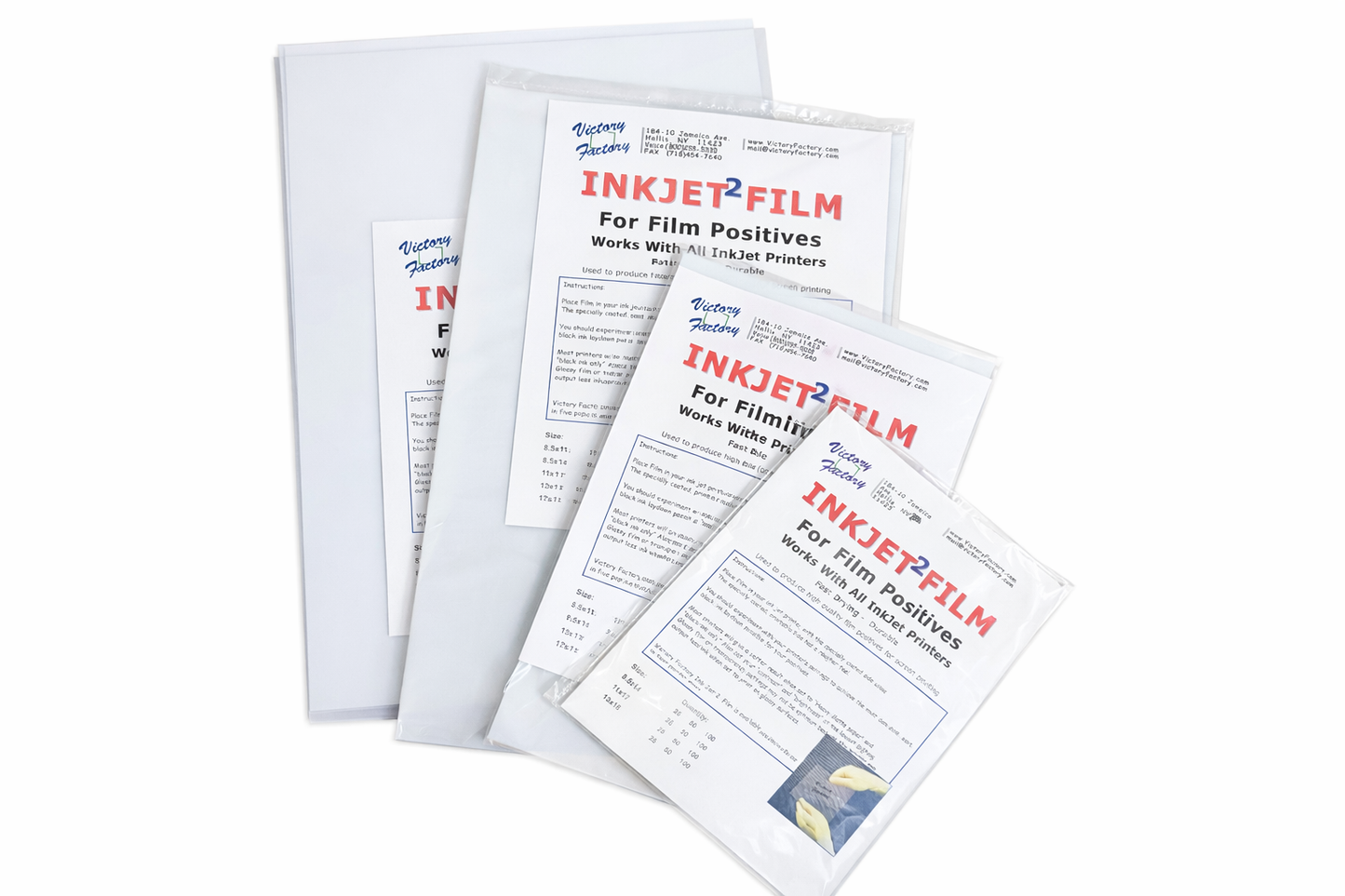 Victory Factory Inkjet Film Sheets