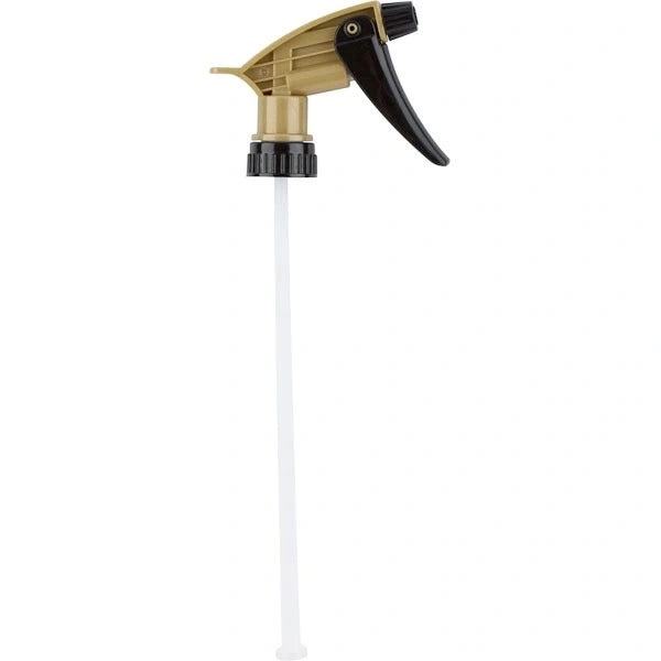 Black and Gold Acid Resistant Trigger Sprayer with 9-1/4" Dip Tube
