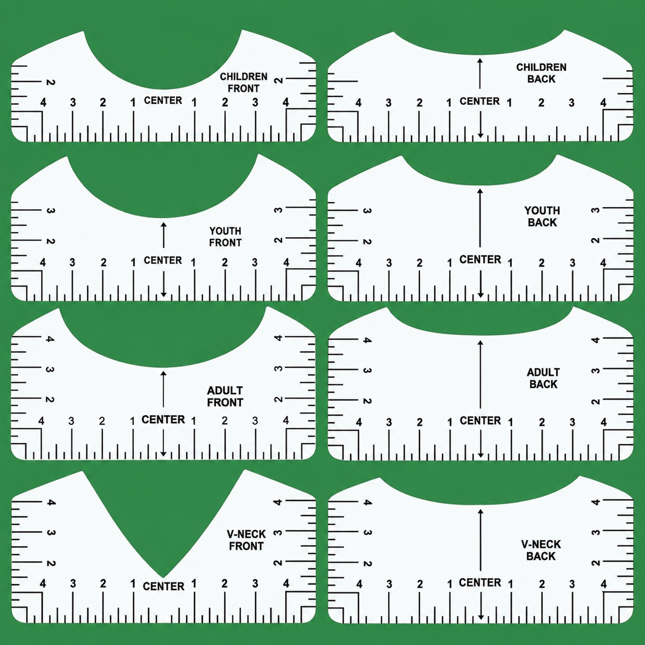 8pcs T-Shirt Ruler Guide Set for Accurate Design Placement
