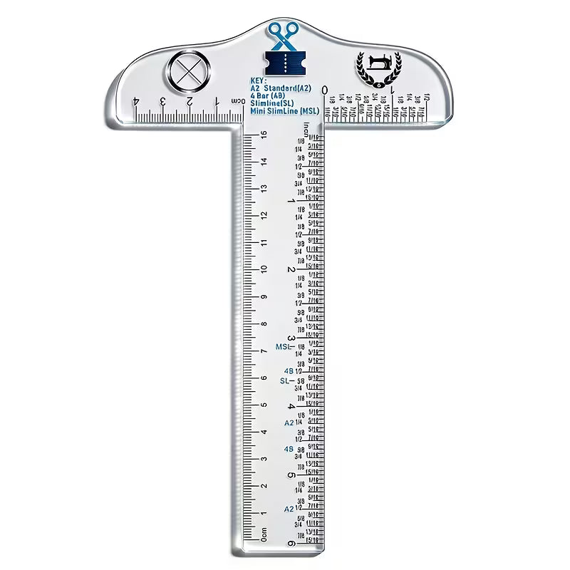 7.87-Inch Transparent Acrylic T-Square Ruler