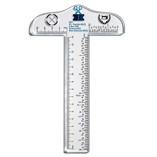7.87-Inch Transparent Acrylic T-Square Ruler
